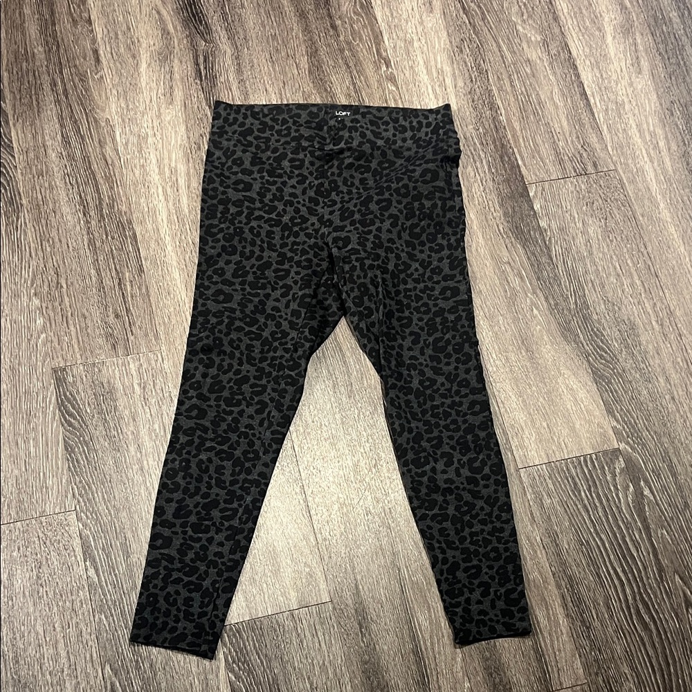 LOFT Black Leopard Print Leggings